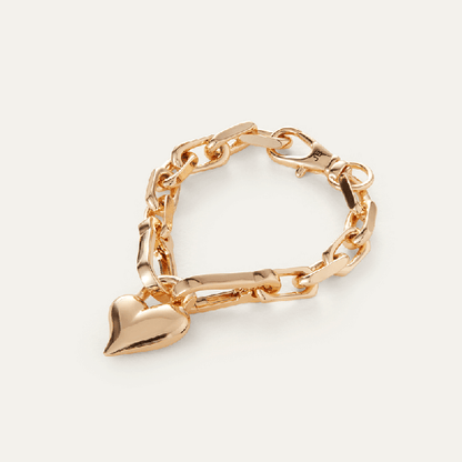 Padlock Heart Chain Bracelet Gold