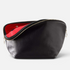 Shop Rescue Spa Vacationer makeup bag in black leather with a vibrant red interior and gold zipper detail.