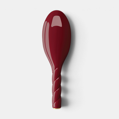 Shop Rescue Spa N.03 large essential soft hair brush in deep burgundy with a twisted handle design