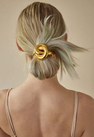 Glossy Knot Pony Cuff Gold