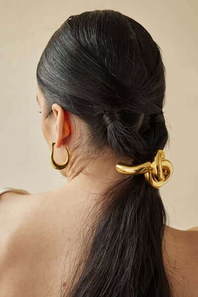 Glossy Knot Pony Cuff Gold