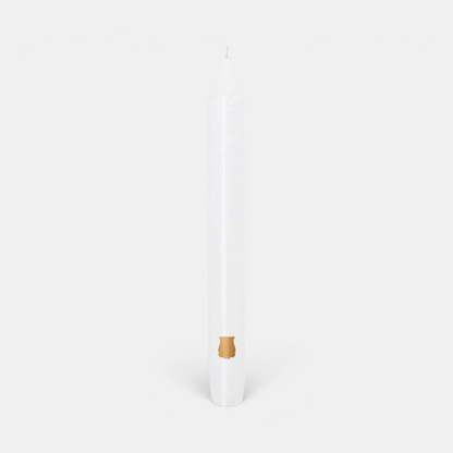 Shop Rescue Spa Fir Scented Madeleine candle in white with a gold emblem detail, perfect for holiday fragrance.