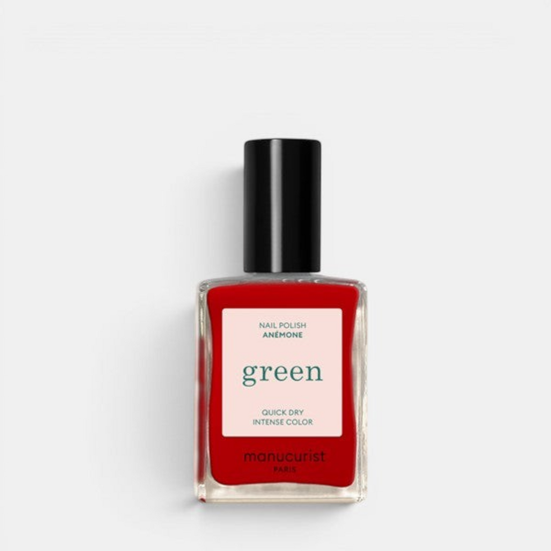 Manucurist Paris Green natural nail polish Anemone eco-friendly plant-based formula in vegan nail color