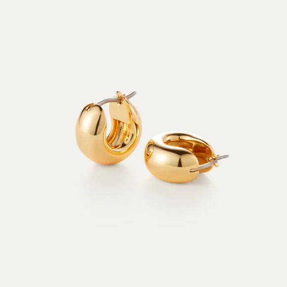 Mini Tome Hoops Earrings Gold