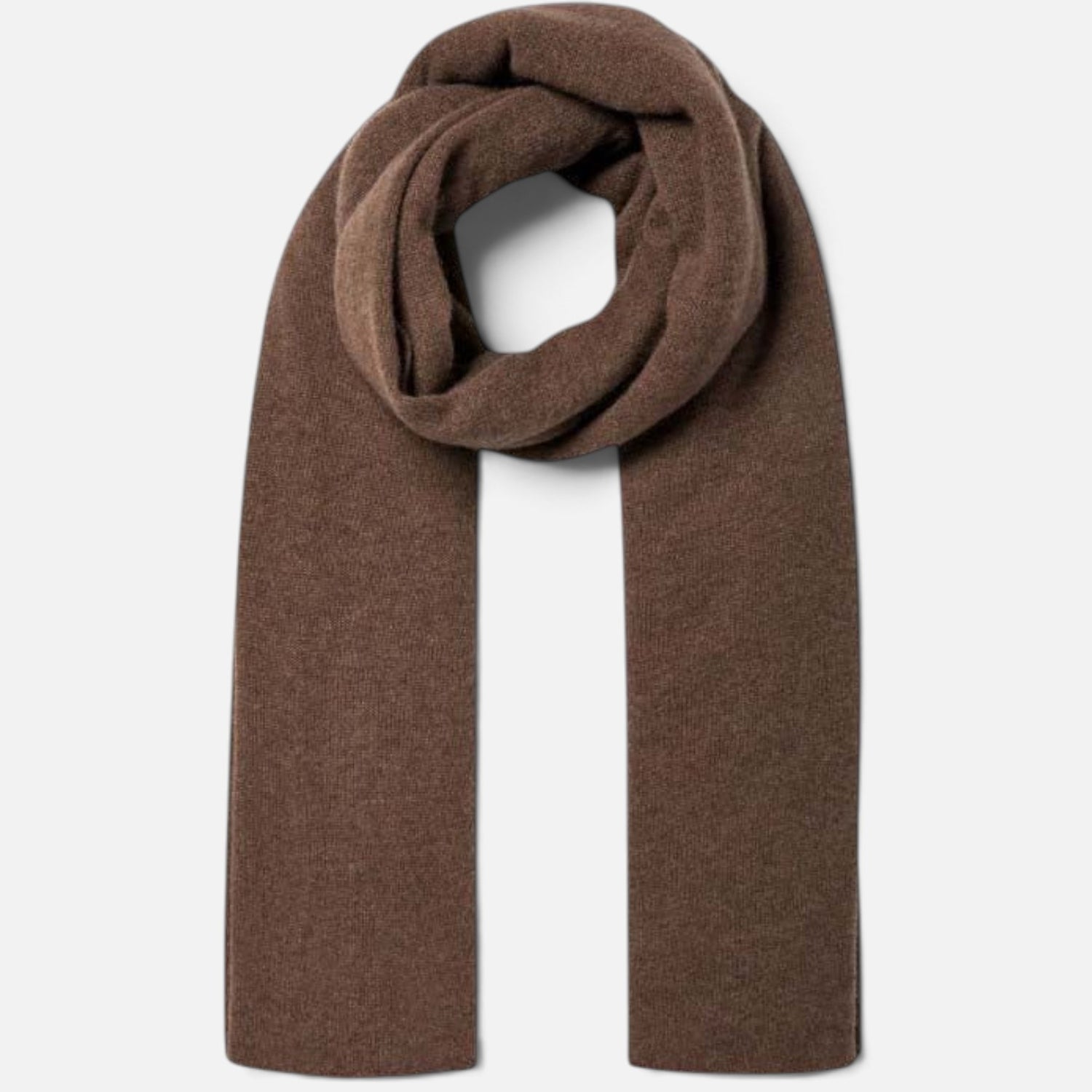 Shop Rescue Spa brown cashmere travel wrap, a soft and versatile unisex knit scarf for travel or evening wear.
