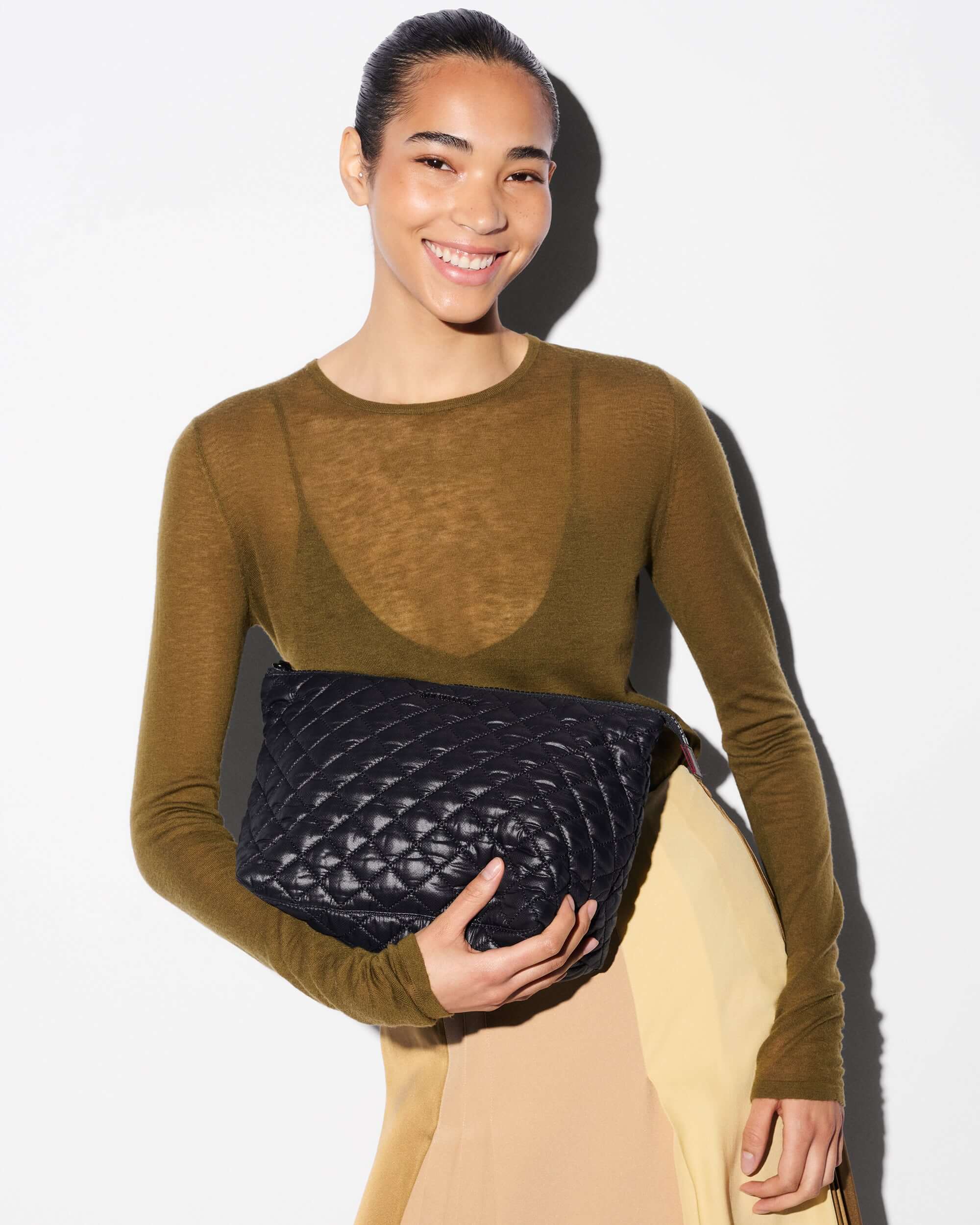 Zoey Large Zip Pouch - Black | MZ Wallace | Shop Rescue Spa