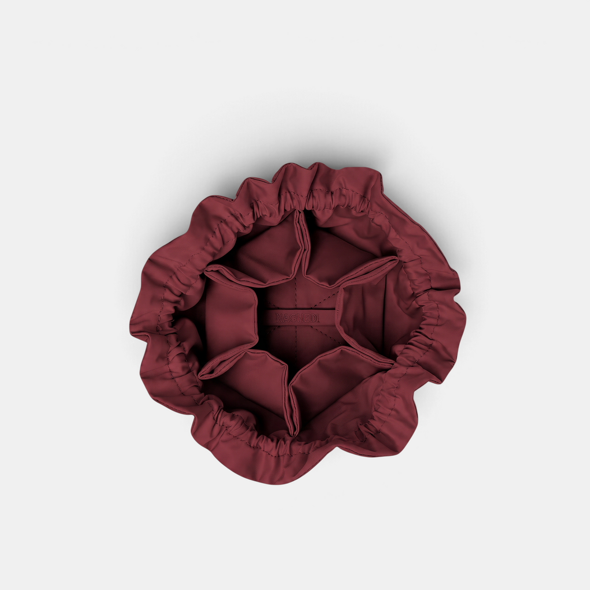 Shop Rescue Spa Lotus Petit jewelry pouch in deep red neoprene with six interior pockets and drawstring closure