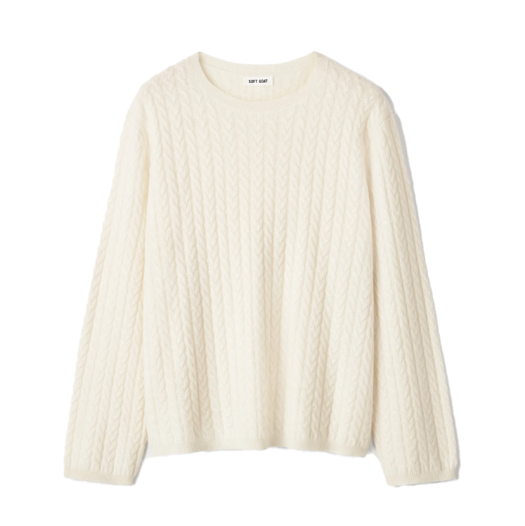 Oversize Cable Feather White