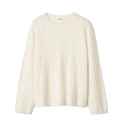 Oversize Cable Feather White