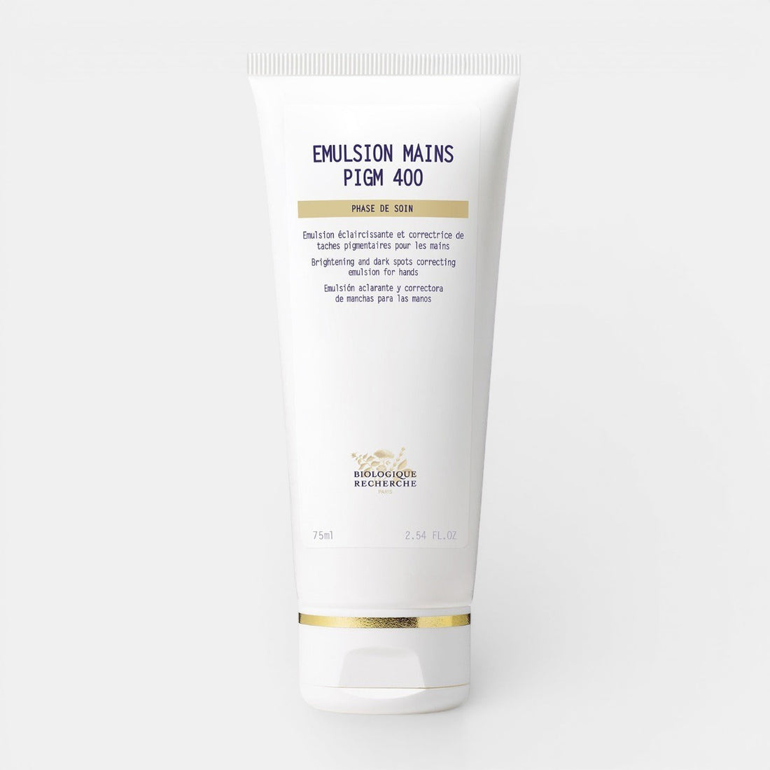 White tube of Emulsion Mains PGM 400 on a white background