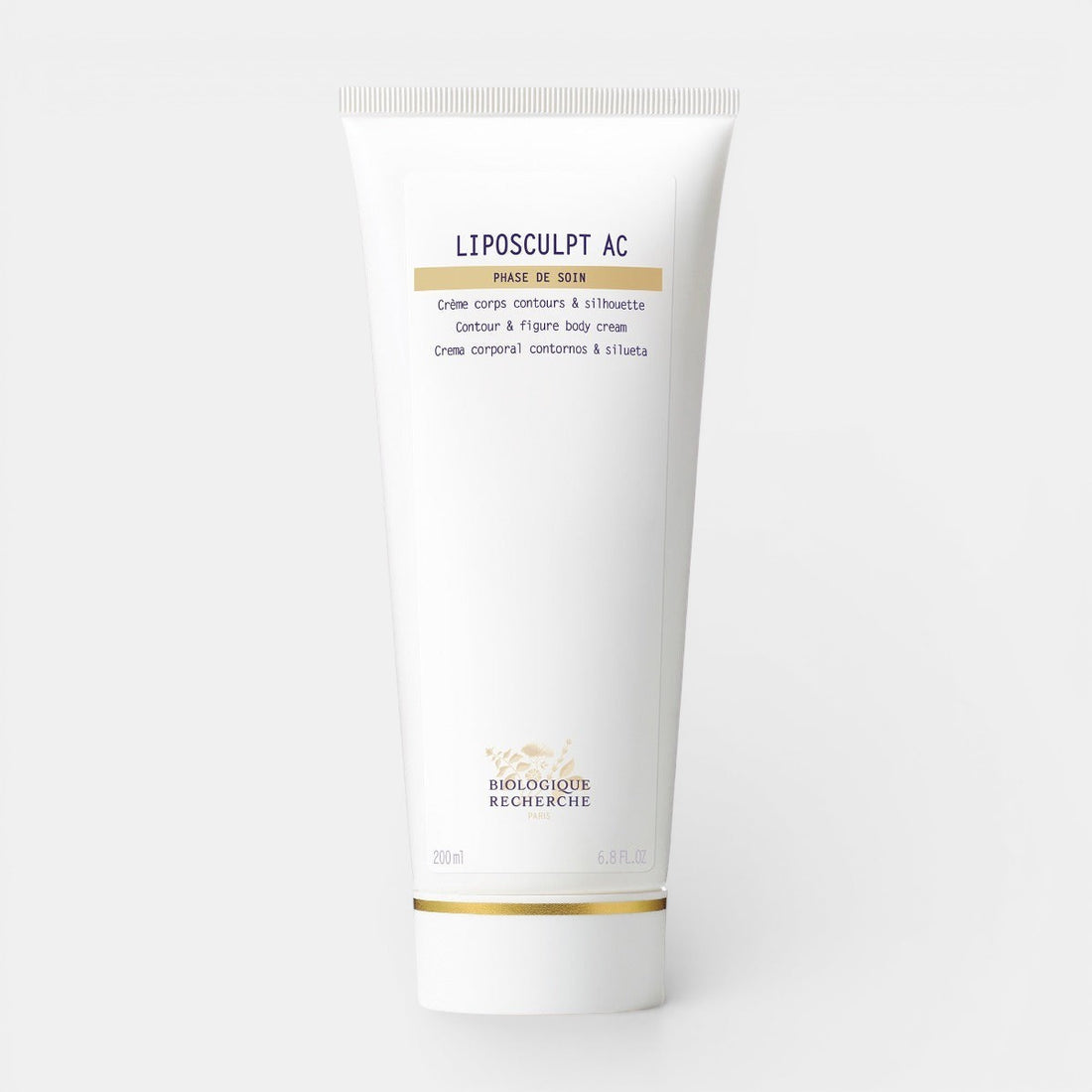 Tube of Biologique Recherche Liposculpt AC cream on a white background. Anti-Cellulite &amp; Firming Body Cream available on shoprescuespa.com
