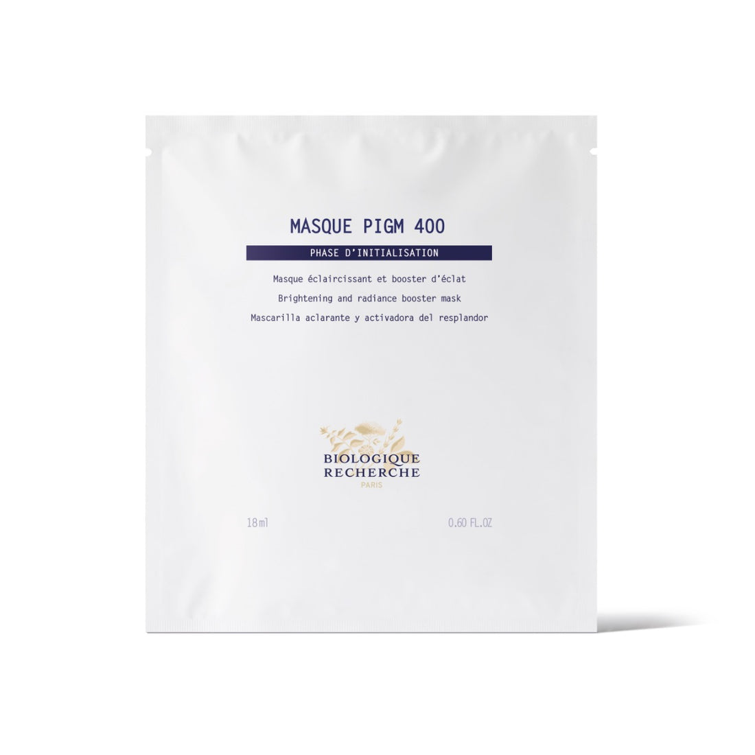 Biologique Recherche Masque PIGM 400 – brightening sheet mask for radiant, even-toned skin.