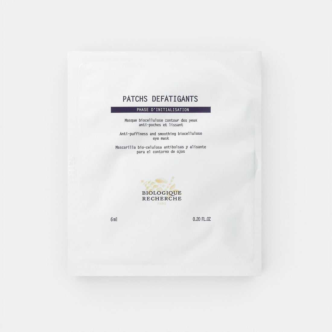 Biologique Recherche Patchs Défatigants – biocellulose under-eye patches for puffiness, dark circles, and wrinkles.