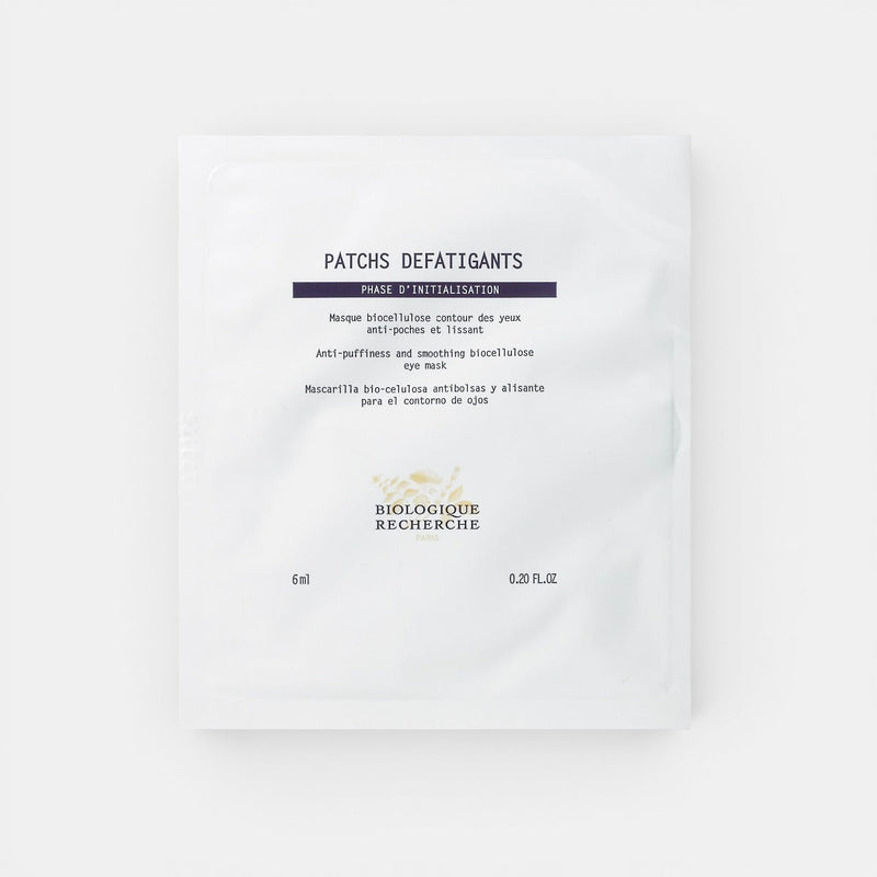 Biologique Recherche Patchs Défatigants – biocellulose under-eye patches for puffiness, dark circles, and wrinkles.