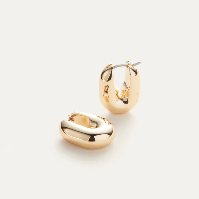 Puffy U-Link Earrings Gold