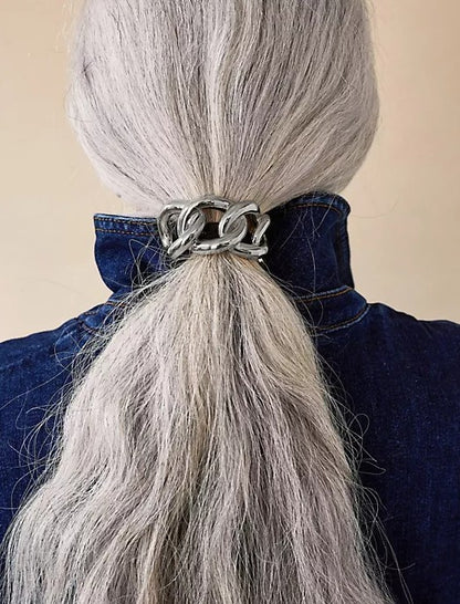 Elena Chain Pony Cuff Rhodium