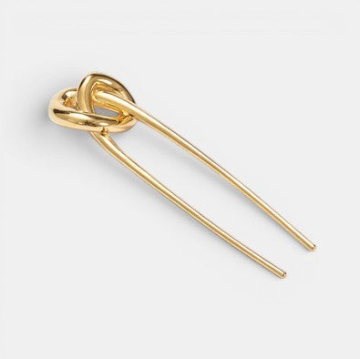 Glossy Knot Hair Pin Gold