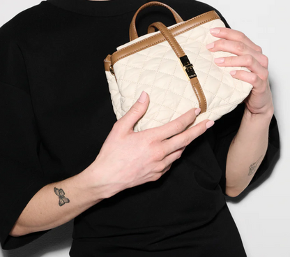 Mini Astor Top Handle - Sandshell With Brown