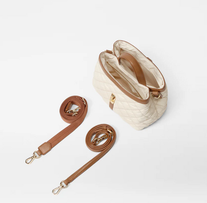 Mini Astor Top Handle - Sandshell With Brown