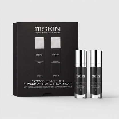 Shop Rescue Spa 111SKIN Exosome Face Lift two-step anti-aging treatment set with serum and overnight mask in black box