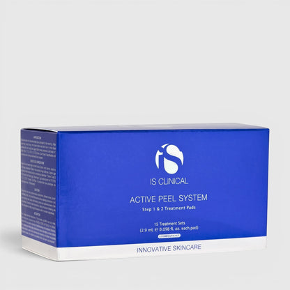 Shop Rescue Spa IS Clinical Active Peel System two-step exfoliating treatment box in blue and white packaging.