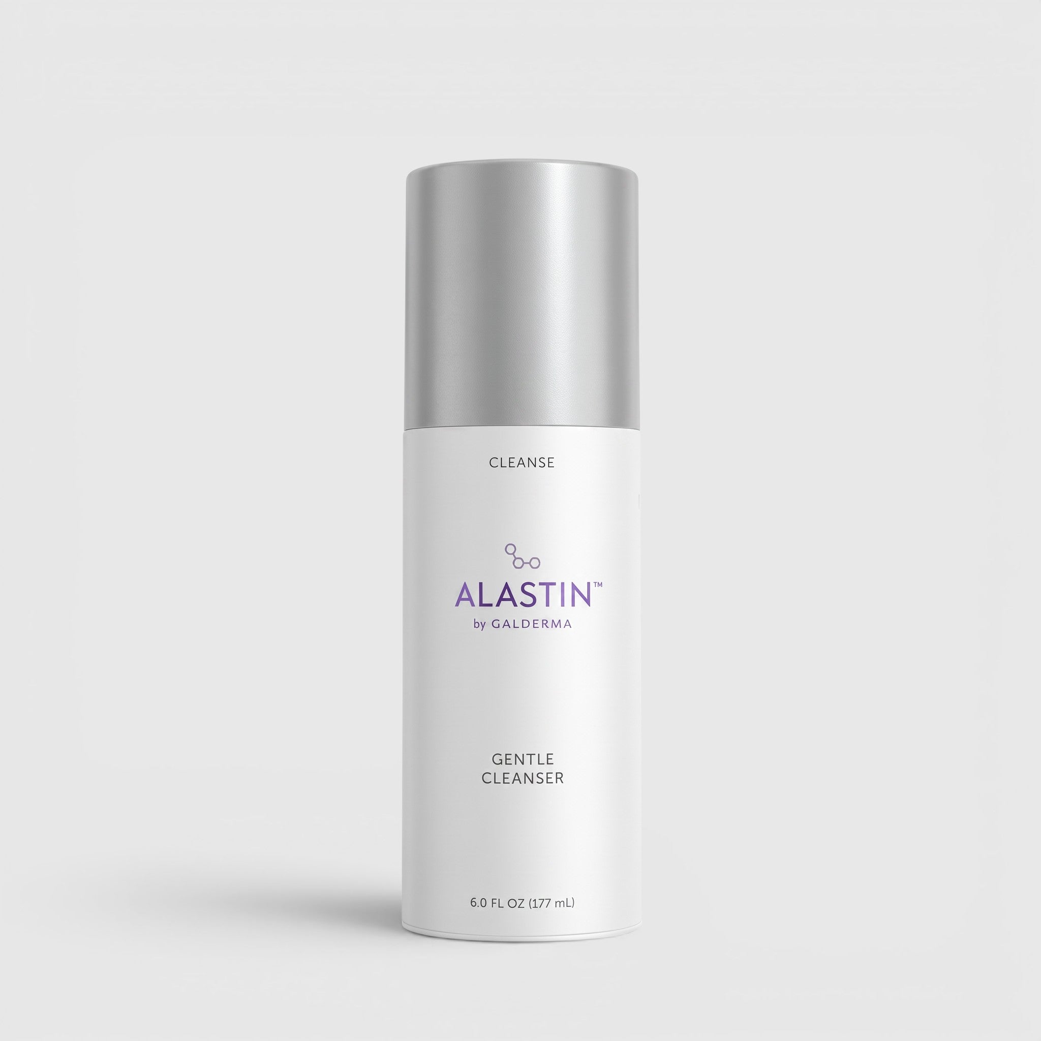 Shop Rescue Spa Alastin Gentle Cleanser foaming gel face wash in a 177ml white bottle with a silver cap.