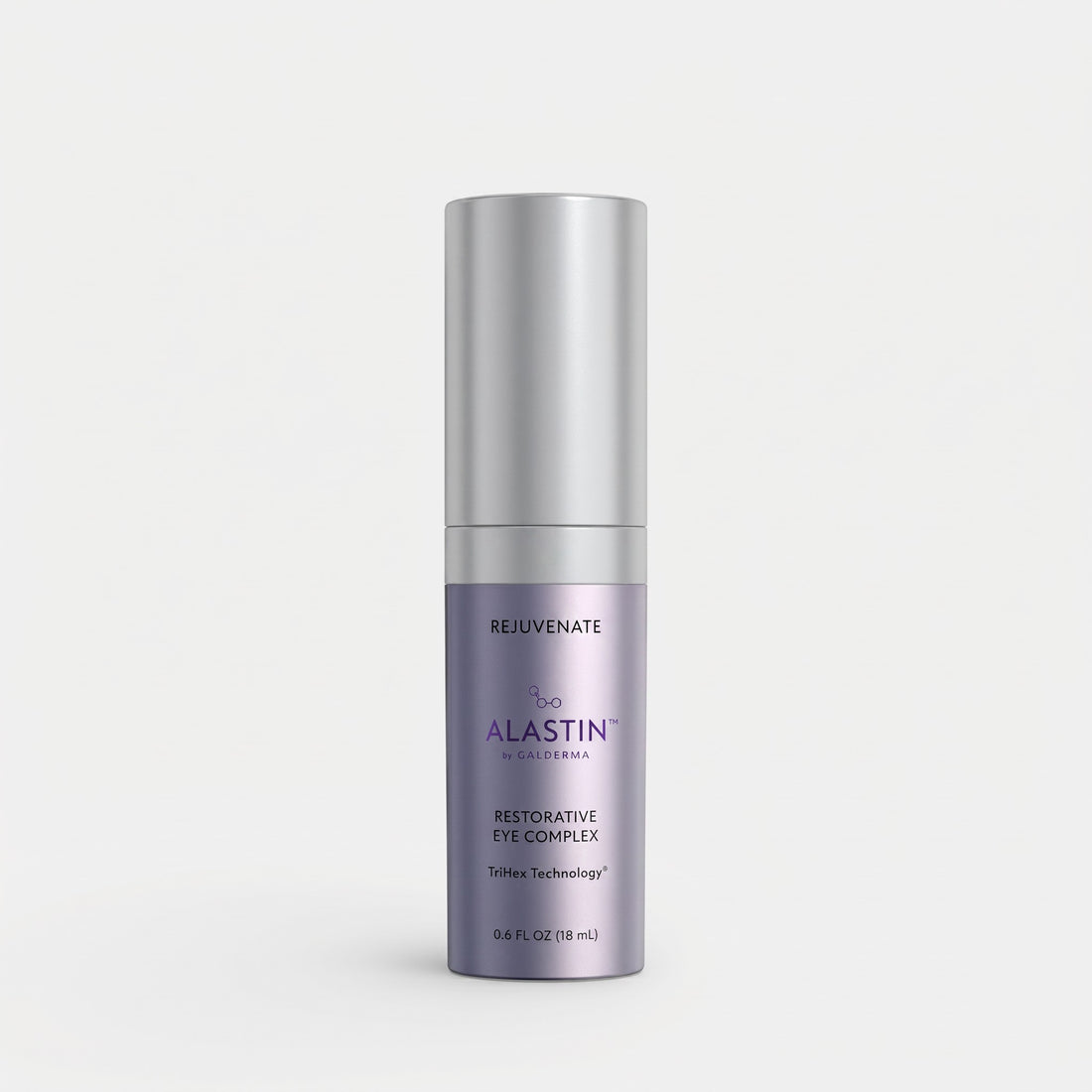 Shop Rescue Spa Alastin Restorative Eye Complex anti-aging cream in a purple and silver pump bottle.