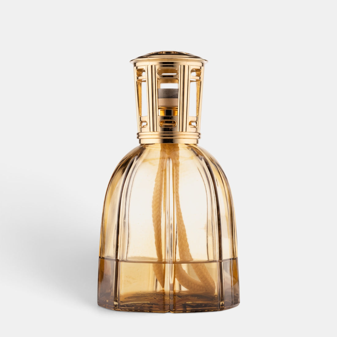 Shop Rescue Spa Dr. Vranjes Firenze amber glass Lamparfum with a gold metallic cap and octagonal base design.