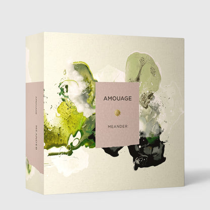 Shop Rescue Spa Amouage Meander Eau De Parfum 100ml box with abstract green and white watercolor design