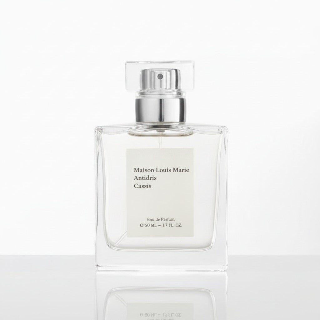 Shop Rescue Spa Antidris Cassis Eau de Parfum, a unisex fruity and green fragrance with notes of black currant, rose, oakmoss, and musk.