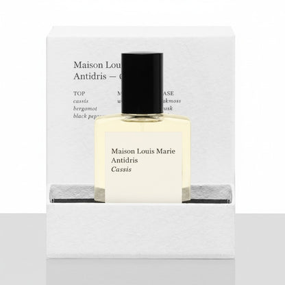 Shop Rescue Spa Antidris Cassis perfume oil with notes of cassis, bergamot, black pepper, white rose, oakmoss, musk, and tonka.