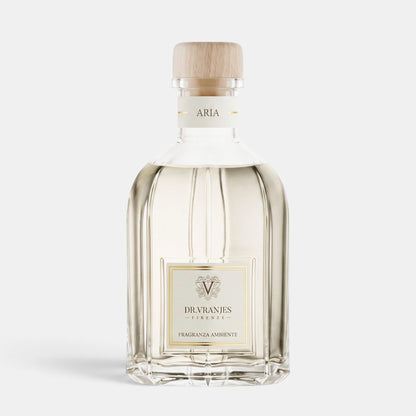Shop Rescue Spa Aria home fragrance diffuser in a clear glass bottle with a light wood cap and elegant gold label.