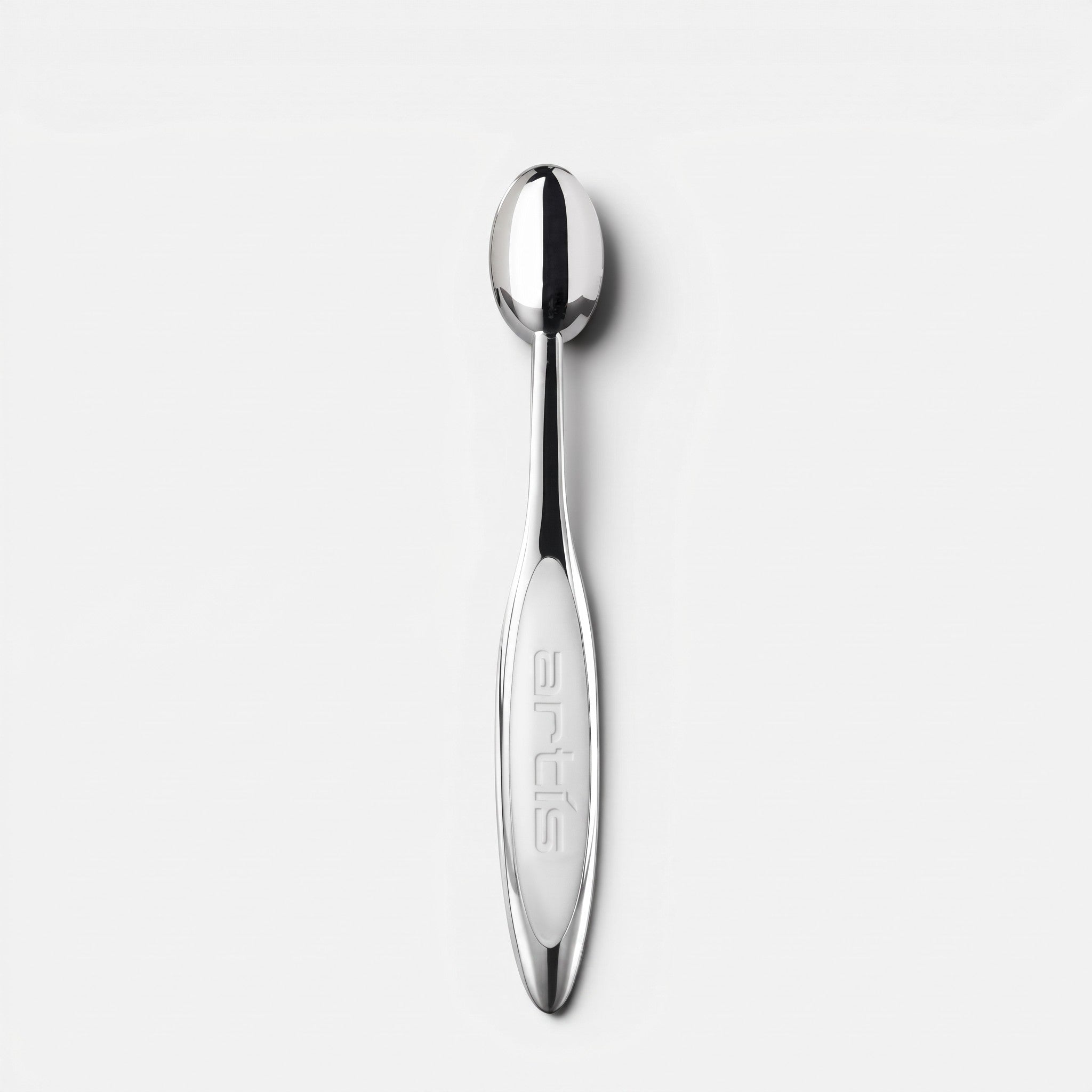 Shop Rescue Spa Artis Elite Mirror Oval 6 makeup brush with a sleek silver metallic handle for seamless application.