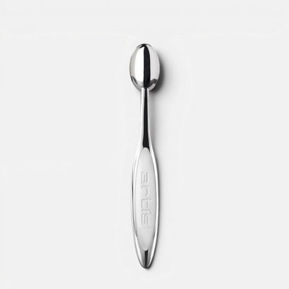 Shop Rescue Spa Artis Elite Mirror Oval 6 makeup brush with a sleek silver metallic handle for seamless application.