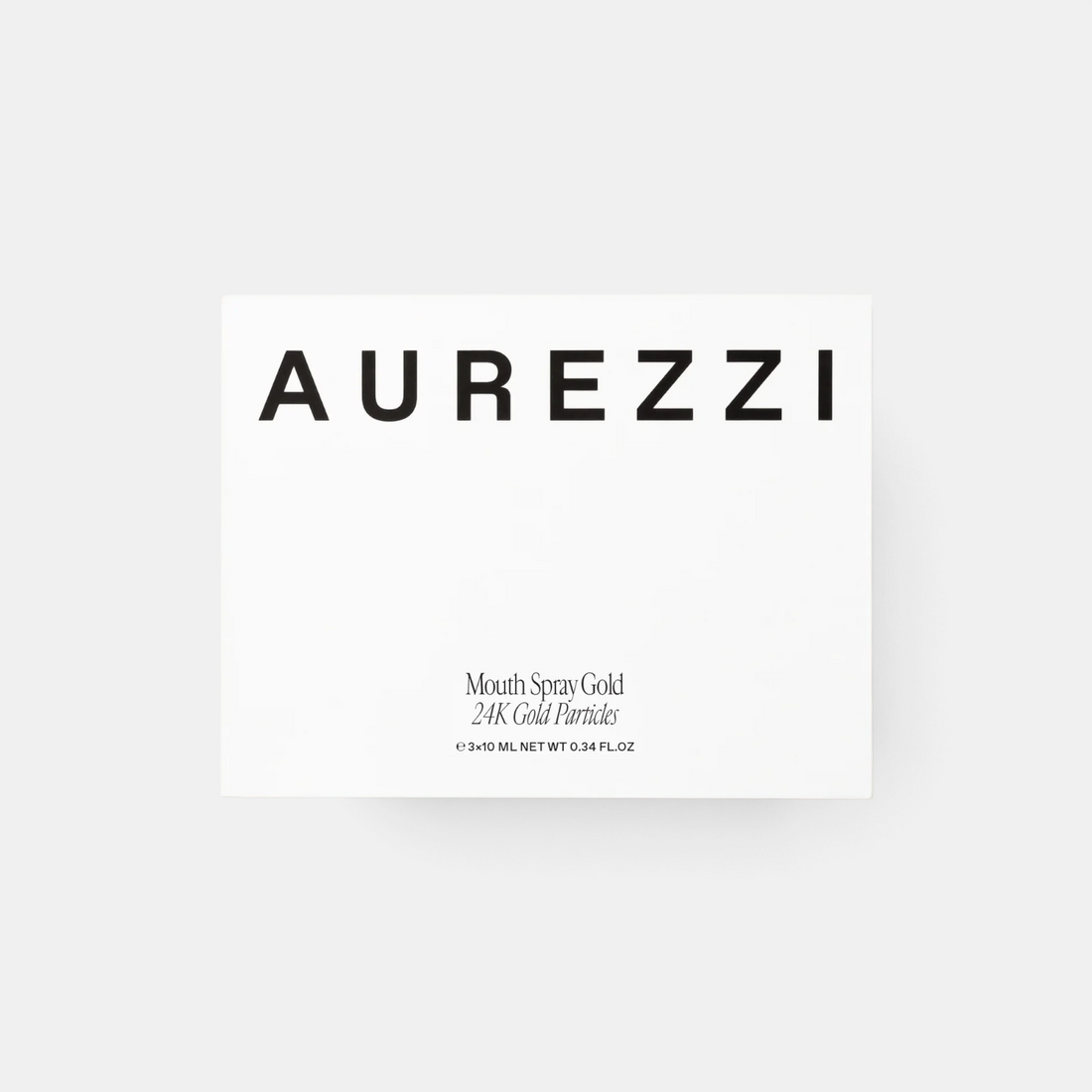 Shop Rescue Spa Aurezzi Mouth Spray Gold 3-pack box with 24K gold particles, fluoride and alcohol-free formula.