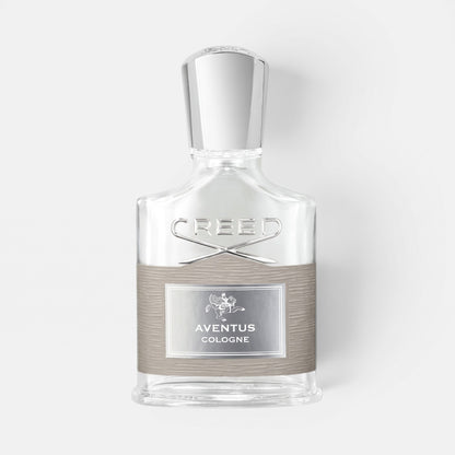 Shop Rescue Spa Aventus Cologne fragrance bottle with a silver cap and textured grey label on a white background.