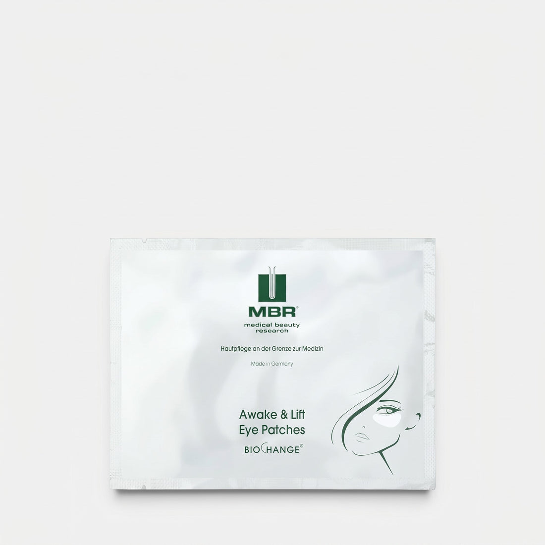 Shop Rescue Spa MBR Awake &amp; Lift Eye Patches in white sachet packaging for smoothing and hydrating under-eye skin.
