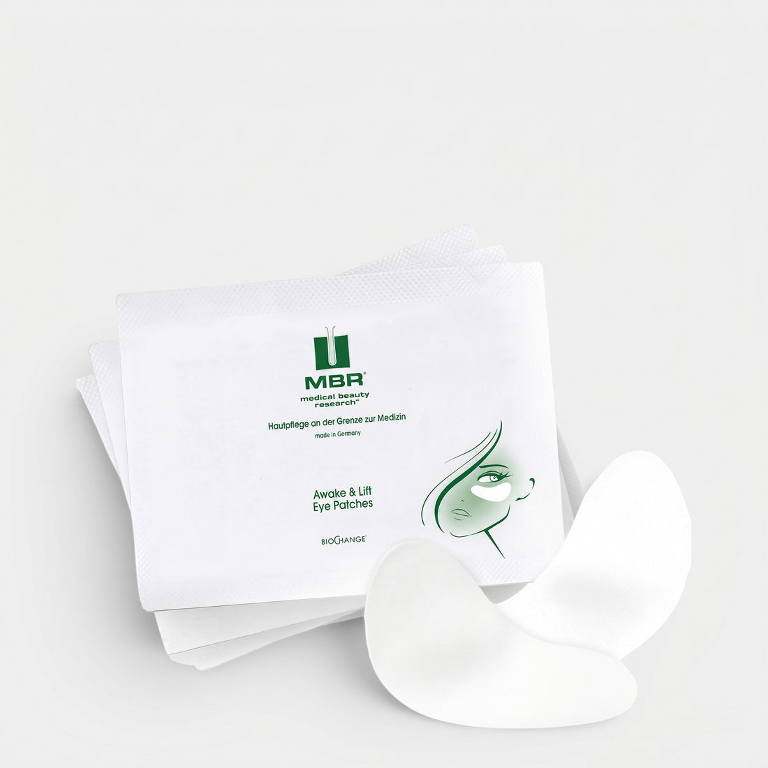 Shop Rescue Spa MBR Awake &amp; Lift Eye Patches in white packaging with two individual under-eye treatment masks