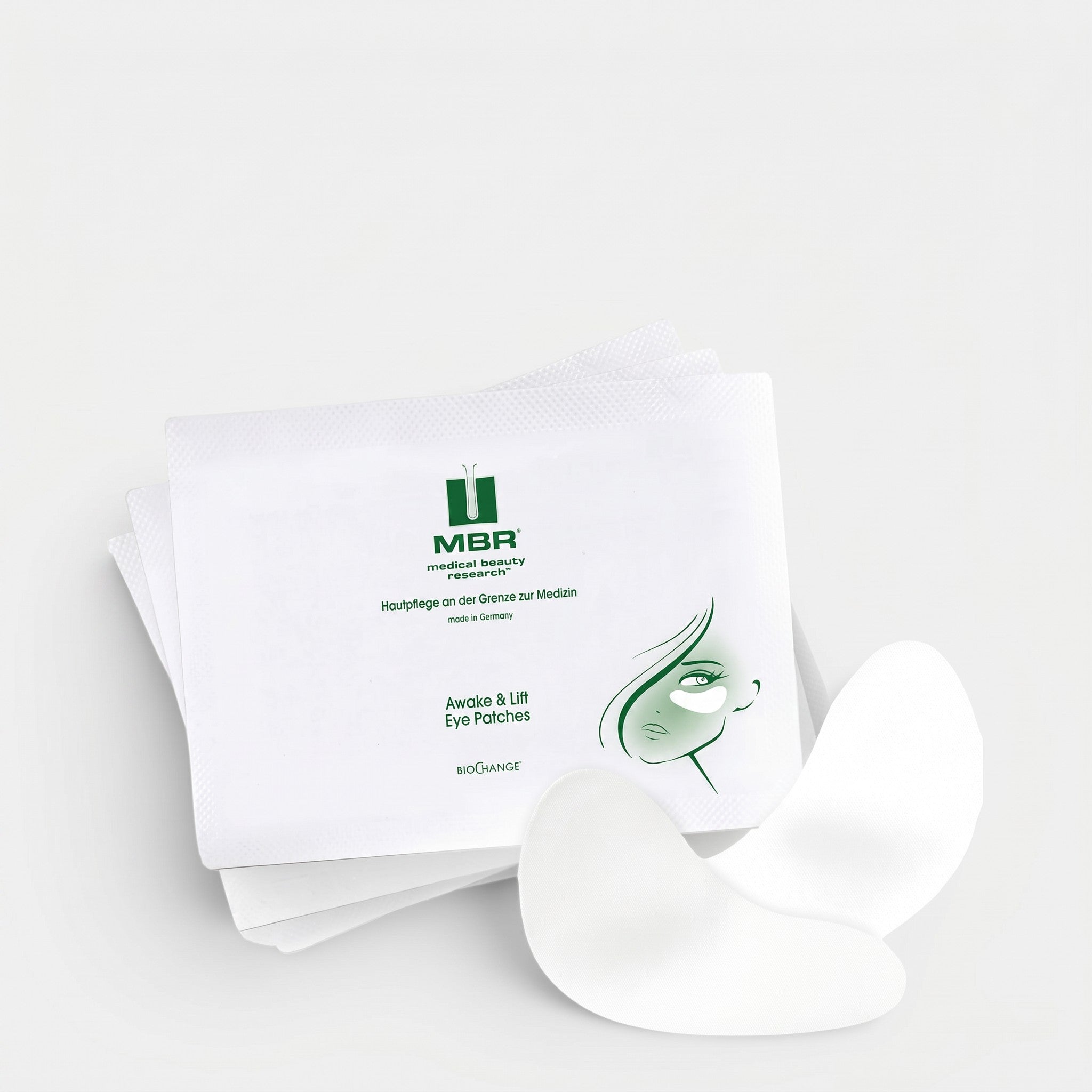 Shop Rescue Spa MBR Awake &amp; Lift Eye Patches in white packaging with two individual under-eye treatment masks