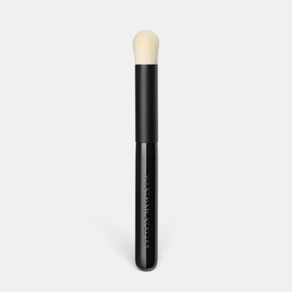 Shop Rescue Spa Baby Blender Brush with a black handle and soft, rounded white nylon bristles for cream blush.