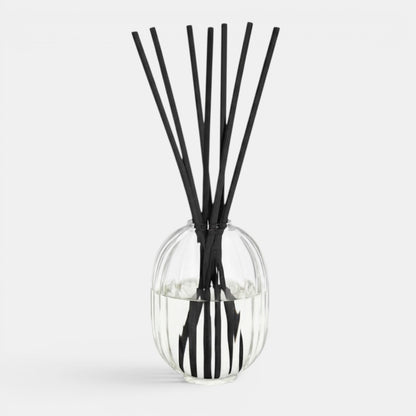 Shop Rescue Spa Baies home fragrance diffuser in a faceted glass bottle with black rattan sticks for large spaces.