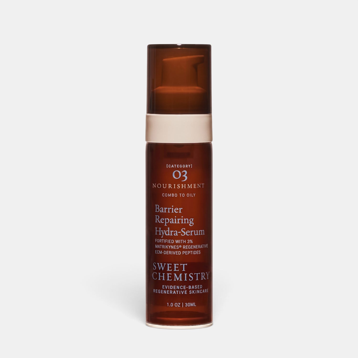 Shop Rescue Spa Barrier Repairing Hydra-Serum in a 30ml amber pump bottle for skin barrier support and hydration.