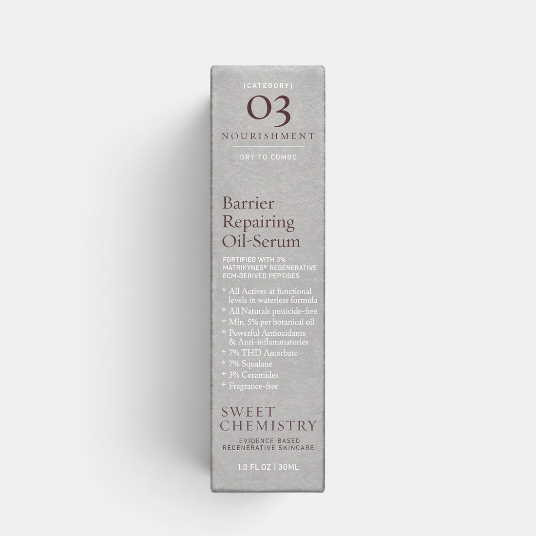 Shop Rescue Spa Barrier Repairing Oil-Serum packaging box with ingredient details and nourishing skincare benefits.