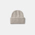 Shop Rescue Spa unisex ribbed knit beanie made from soft beige 100% cashmere with a folded cuff