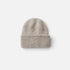 Shop Rescue Spa brushed beige cashmere beanie with a folded cuff in a soft knit texture