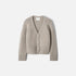 Shop Rescue Spa chunky beige 100% cashmere V-neck cardigan with button front and ribbed hem