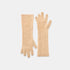 Shop Rescue Spa brushed knit gloves in soft beige 100% cashmere with a long cuff design.