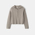 Shop Rescue Spa chunky knit hoodie in beige 100% cashmere with a front zipper closure and regular fit.