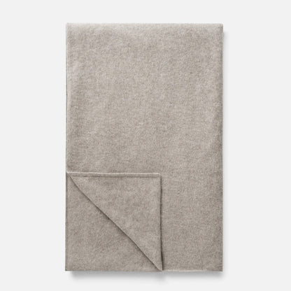 Shop Rescue Spa unisex fine knit scarf in soft beige 100% cashmere with a 2-ply construction.
