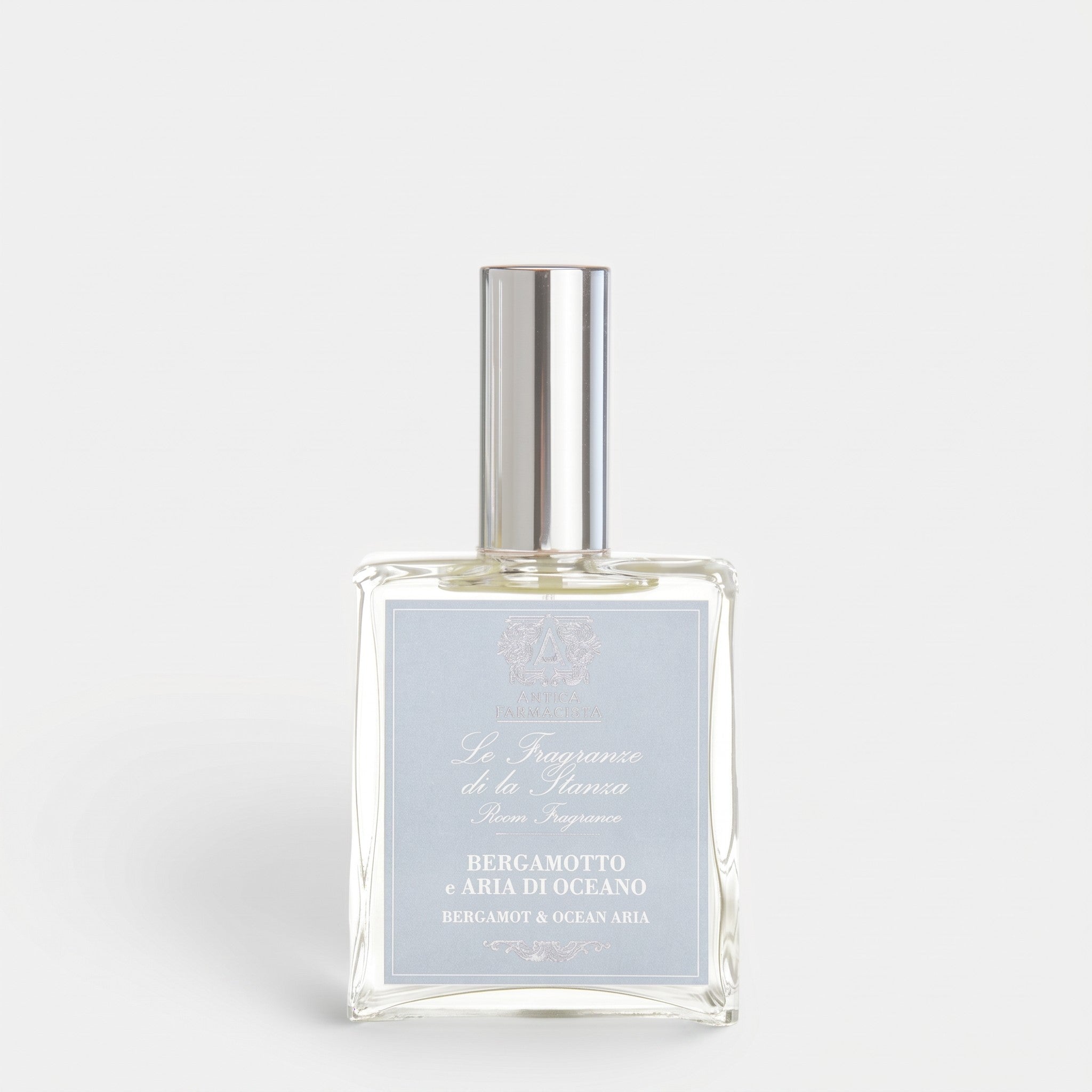 Shop Rescue Spa Bergamot &amp; Ocean Aria room fragrance spray in a clear glass bottle with a silver cap.
